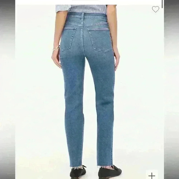 J Crew Factory Stovepipe Jeans Raw Hem Straight Leg Stretch Sz 27 - Picture 8 of 8